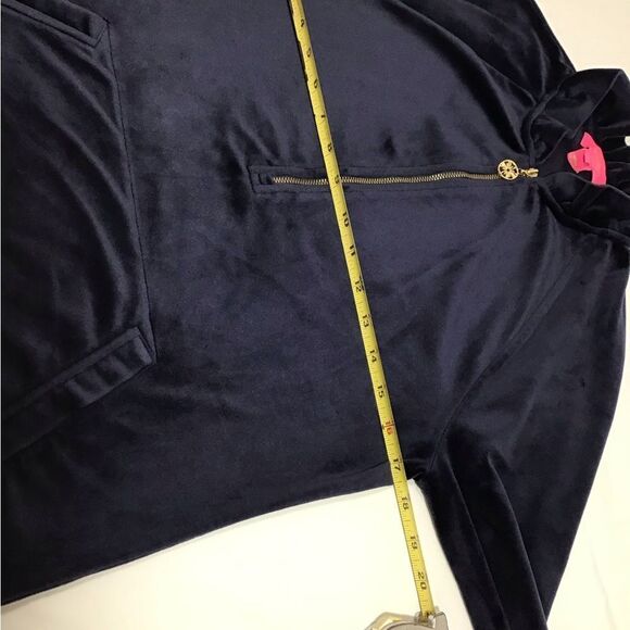 Lily Pulitzer Skipper Round Hem Ruffle Velour Popover Size Small - Picture 15 of 16